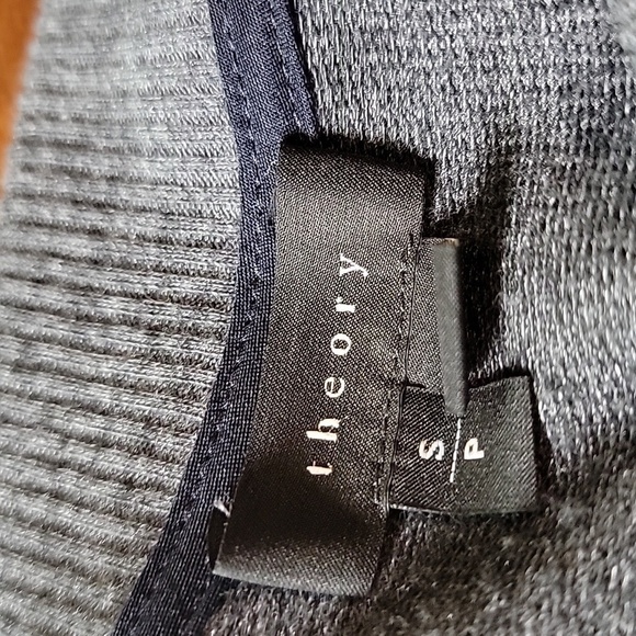 Theory High/Low Split Ribbed Hem Crewneck Long Sleeve Relaxed Pullover Tunic -S - Picture 4 of 6